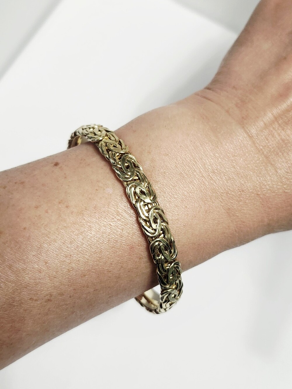 Byzantine Gold over Sterling Silver Bangle Bracelet - Picture 4 of 13